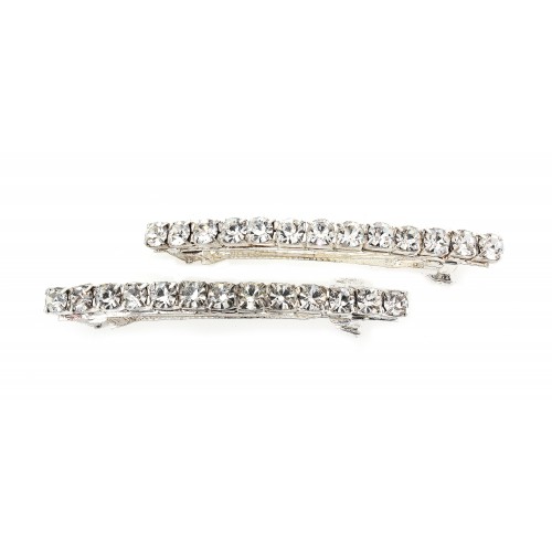 12-piece 1.75" French Clip one-line Crystal Hair Clip - HC-ZP171013